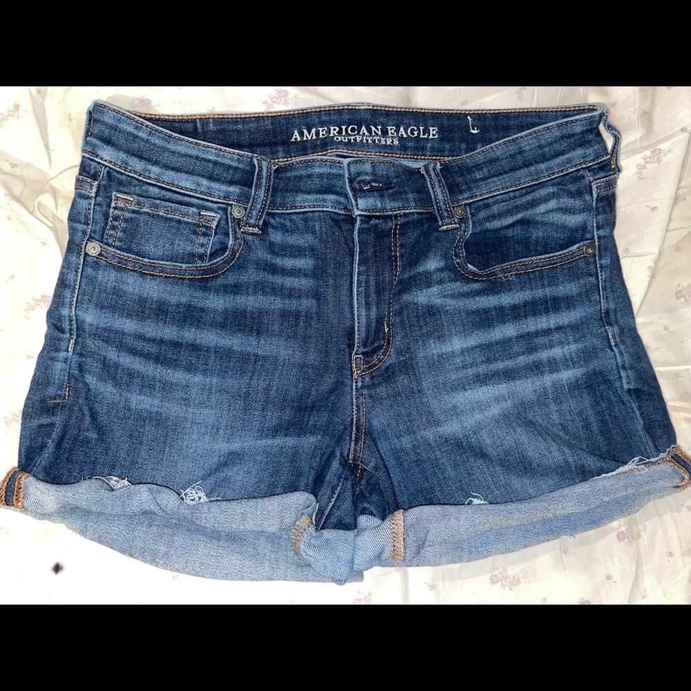 American Eagle Midi Rise Jean Shorts